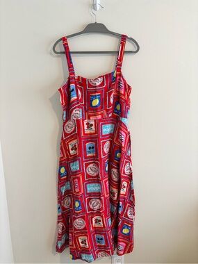 Loft Can Print Linen Blend Midi Dress
